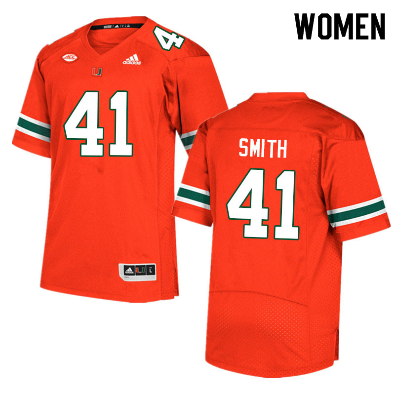 Women #41 Chase Smith Miami Hurricanes College Football Jerseys Sale-Orange
